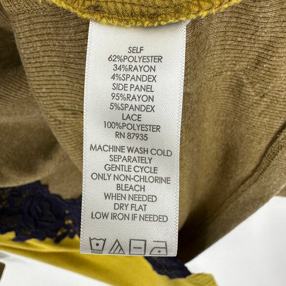 3/$25 Logo by Lori Goldstein Tunic Top XS Asymmetrical Long Sleeve Lace Beige - Picture 7 of 7